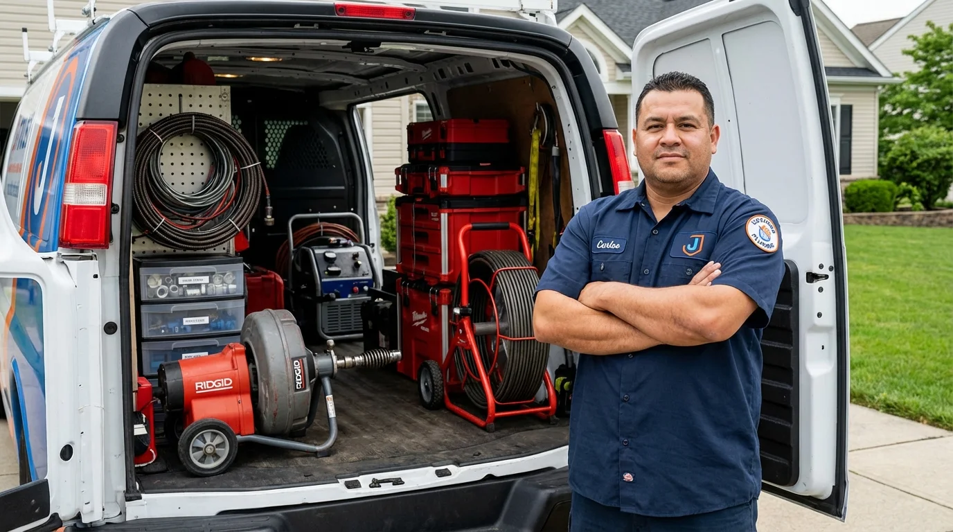 Professional drain cleaning equipment and Johns Plumbing LLC plumber in Kennedale
