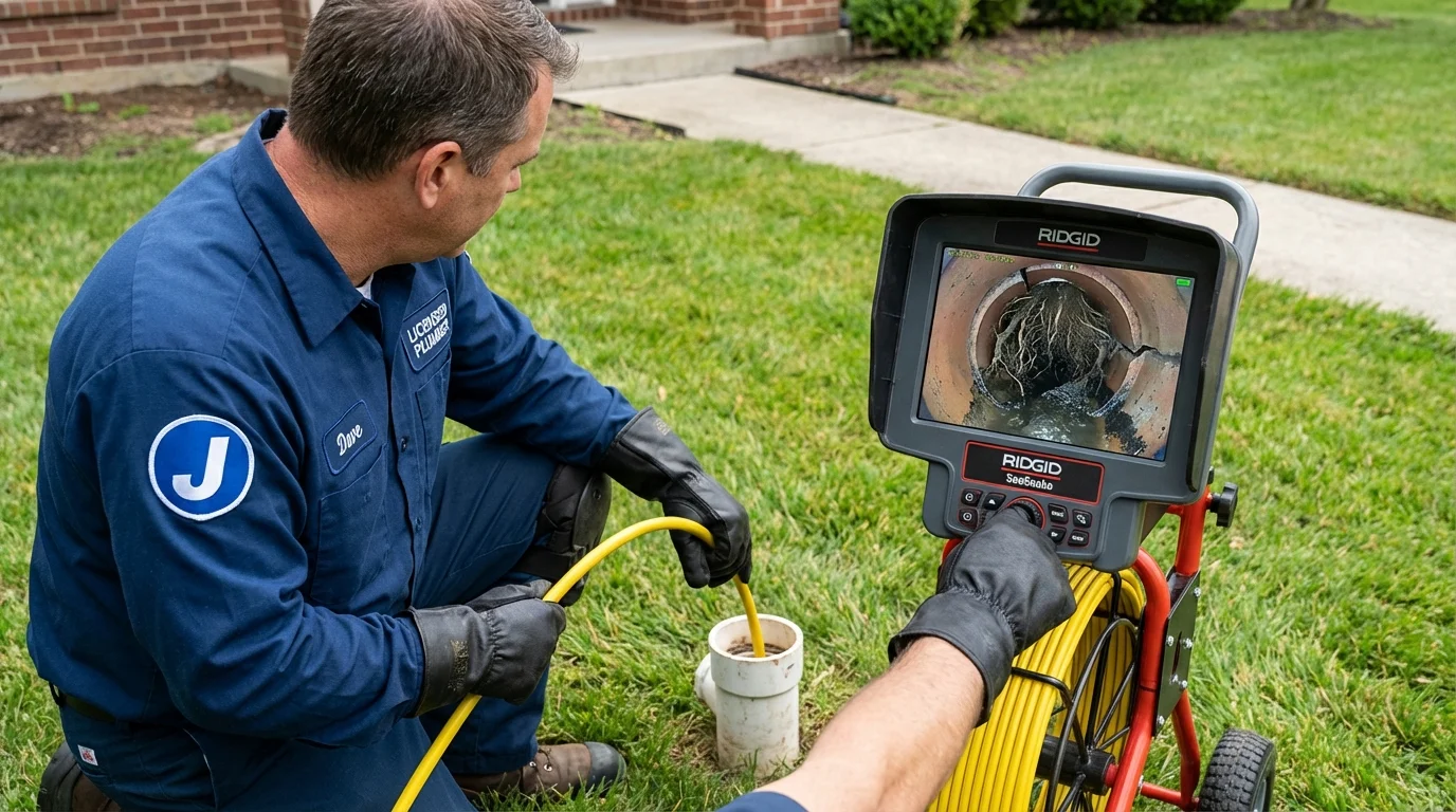 Sewer camera inspection being performed by Johns Plumbing LLC in Kennedale
