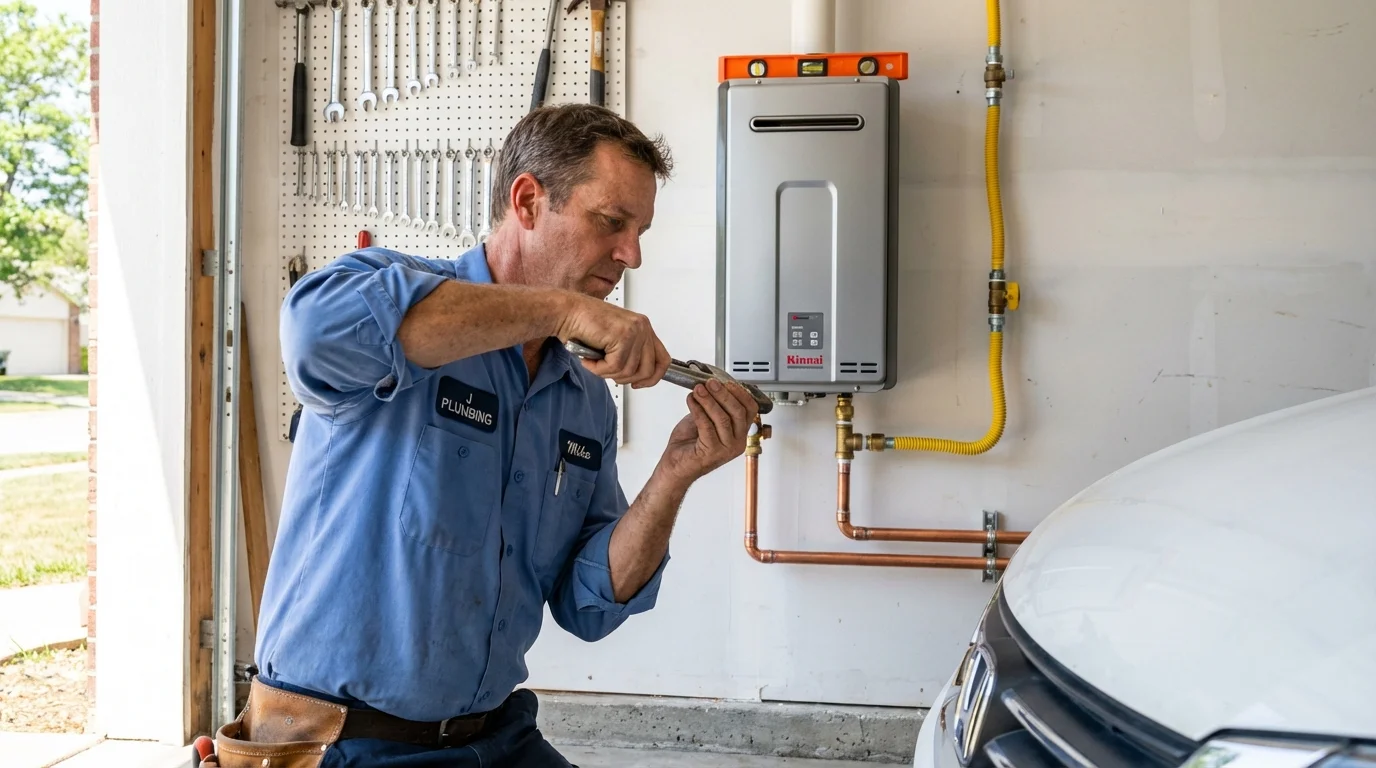Tankless water heater installation by a Johns Plumbing LLC plumber in Kennedale